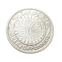 Németország,50 reichspfennig 1928 G VF+ nikkel