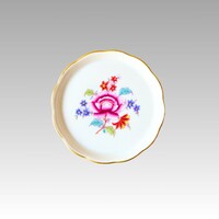 Herendi porcelán gyűrűtartó tálka / poháralátét Nanking Bouquet mintával