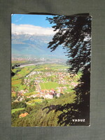 Képeslap,Liechtenstein,Vaduz,vár,kastély,városi látkép,részlet,1985-