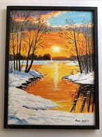 Hepp Natália:  Egy varázslatos téli nap (31x41 kerettel)