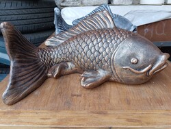 Hal Koi koy Ponty Kültéri Fagyálló Műkő bronz os Japán kerti szobor horgász ajándék