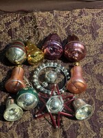 Retró üveg karácsonyfadíszek