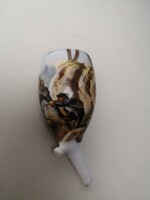 ANTIK VADÁSZJELENETES PORCELÁN PIPAFEJ