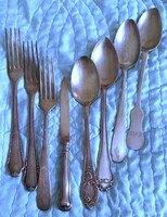 23db antik, alpakka evőeszközök