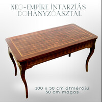 Neo-empire intarziás téglalap alakú dohányzóasztal