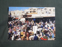 Képeslap,Izrael,Bethlehem,vásár,piactér,városi látkép,részlet,1992-