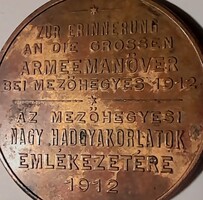 Ferenc József. Mezőhegyesi Hadgyakorlat emlékére 1912 . 29mm