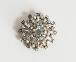 Vintage bross kristály aurora borealis üveg strasszkövekkel - melltű, kitűző