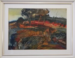 MADARÁSZ GYULA (1935-2012) DOMBOLDAL (gouache, 48x68cm)