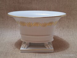 Herendi körmös, oroszlán lábas kaspó, váza, 15 x 22,5 x 14,2 cm