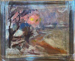 Baranyó Sándor (1920-2001) Estefelè, olaj farost J.b.l. 50x40cm