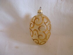 RETRÓ STÍLUSÚ ÜVEG KARÁCSONYFADÍSZ - "FABERGÉ - TOJÁS"! (ÁTTETSZŐ!)