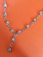 925-ös ezüst török Özcan jelzésű colier /lánc/világos  rózsaszin macskaszem kövekkel 44cm