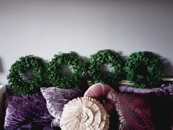 Buxus koszorú / karácsonyi dekoráció