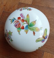 Herendi porcelán bonboniere, fedeles doboz "Victoria" mintával