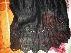 Pamut - selyem szoknya, áttört mintával, rugalmas derék