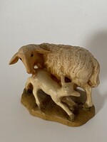 Vintage Peter Starffler mini fafigura, bárányok