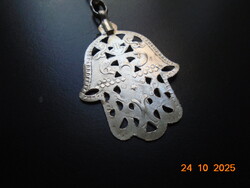 Marokkói Fatima keze/Hamza védelmező amulettel kulcstartó