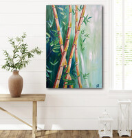 JMModernAbstract BAMBOO AND RAIN 100X70 cm-es kortárs festmény feszített vásznon