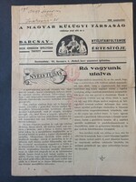 A Magyar Külügyi Társaság Barcsai uccai Gimnáziumban tartott Nyelvtanfolyamok értesítője  1938