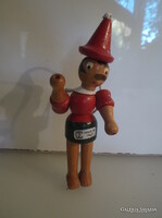 PINOKKIÓ - ALKUKÉPES - JELZETT - FA - 11 x 4 cm - OLASZ -  EREDETI - ÚJSZERŰ - HIBÁTLAN