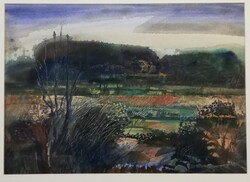 MADARÁSZ GYULA (1935-2012) ERDEI PUSZTA (gouache, 50x70cm)