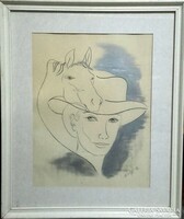 Prima díjas művésztől 4 rajz Károlyfi Zsófia (1952-)