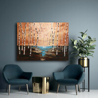 JMModernAbstract BY THE LAKE 100x70 cm-es kortárs festmény feszített vásznon