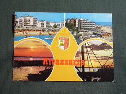 Képeslap,Olaszország,Rimini,Rivazzurra,strand,szálló látkép,részlet,1982-
