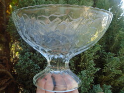 Walterglass vastag falú ovális talpas asztalközép kínáló domború mintákkal