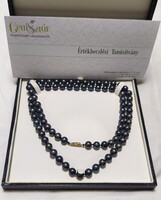 Tahiti gyöngysor 18K zárral tanúsítvány certificatio