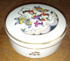 Rosenthal  Art Deco kerek bonboniere, fedeles doboz, kézzel festett, 1920-1930 körüli