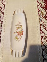 Antik aquincumi porcelán  / fajansz ,  virágos hamu tál / hamutartó  19,4x5,8 cm