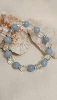 Angelit - hegyi kristály karkötő