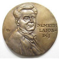 Magyarország,Csiky Tibor: Németh Lajos-díj EF+ bronz 207.49g86mm
