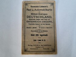 Antik Osztrák-Ungarn autómobile térkép