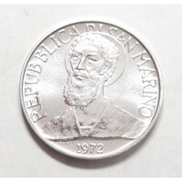 San Marino,5 lire 1972 - Szent Marinus aUNC+ aluminium