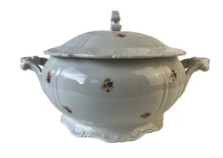 Zsolnay Fedeles levesestál, apró virágmintás, hibátlan állapotban