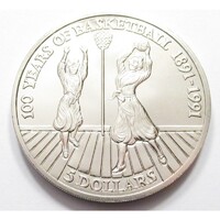 Niue,5 dollars 1991 - Kosárlabda aUNC+ nikkel