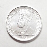 San Marino,1 lira 1972 - Szent Marinus aUNC+ aluminium