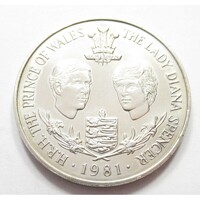 Guernsey,25 pence 1981 - Királyi esküvő aUNC+ nikkel