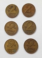 Magyarország 2 forint 6 db együtt 1970-78