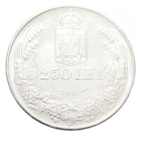 Románia,250 lei 1941 - NIHIL SINE DEO EF+ ezüst 12g835