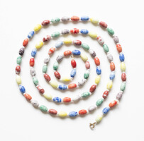 Vintage nyaklánc színes üveg gyöngyökkel, retro gyöngysor, nyakék