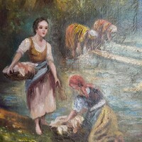 Jelzett olaj festmény, Vydai Brenner Nándor (1903-1966) festő alkotása, vászon