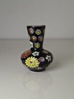 Régi kézzel festett fekete japán váza 6.3 cm