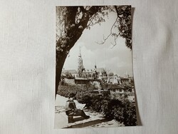 Képeslap I001 Budapest Mátyás templom és a Halászbástya városi látkép 1957- retro