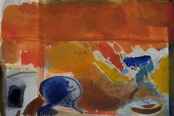 Végvári János (1927 - 1994) Naplemente c. festménye Eredeti Garanciával!