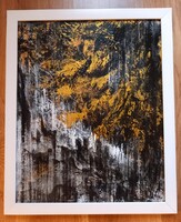 "ARANY_FEKETE _FEHÉR" absztrakt  keménykartonon 40 x 50 cm(keretben)