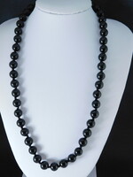14 K Arany Fekete Turmalin Nyaklánc 8.5 mm-es Kövekkel